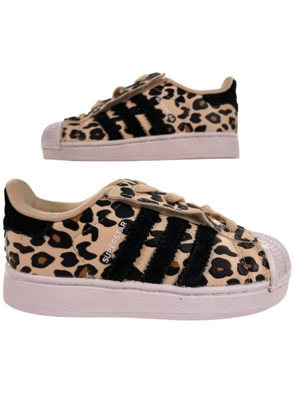 Adidas Superstar II Infant CF EL Shoes Cute Leopard Print Sporty Size 8K NEW